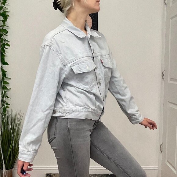 Levi's Long Sleeve Button-Up Denim Jacket Chest Pocket Size S Blue - Picture 5 of 6